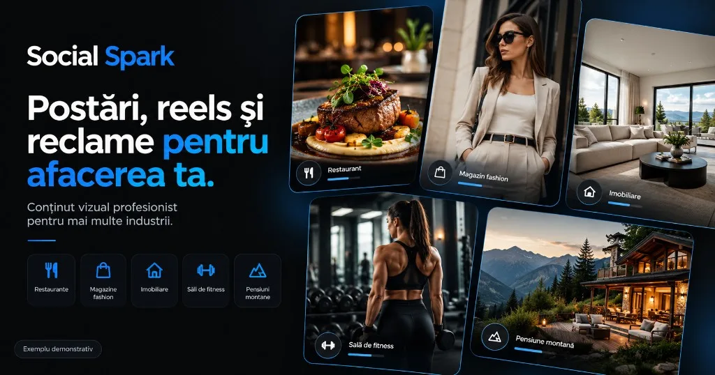 Exemple de conținut pe domenii și un calendar săptămânal — demonstrație.